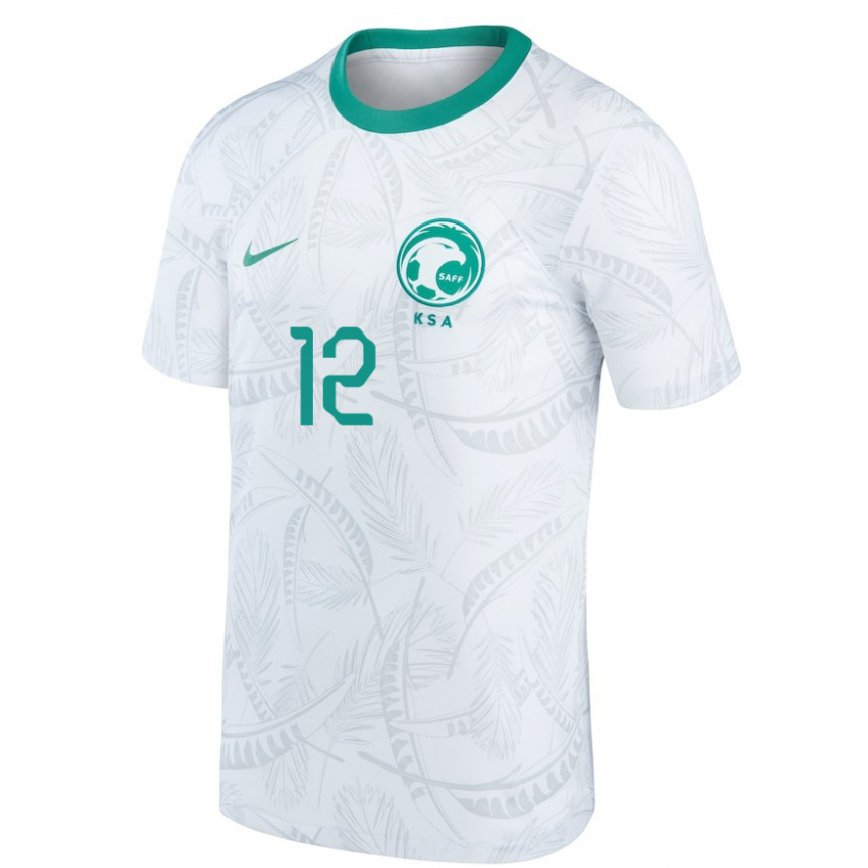 Niño Camiseta Arabia Saudita Saud Abdulhamid #12 Blanco 1ª Equipación 22-24 México