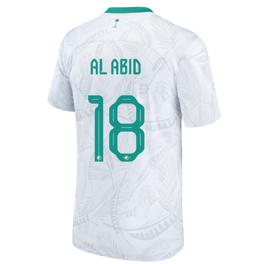 Niño Camiseta Arabia Saudita Nawaf Al Abid #18 Blanco 1ª Equipación 22-24 México