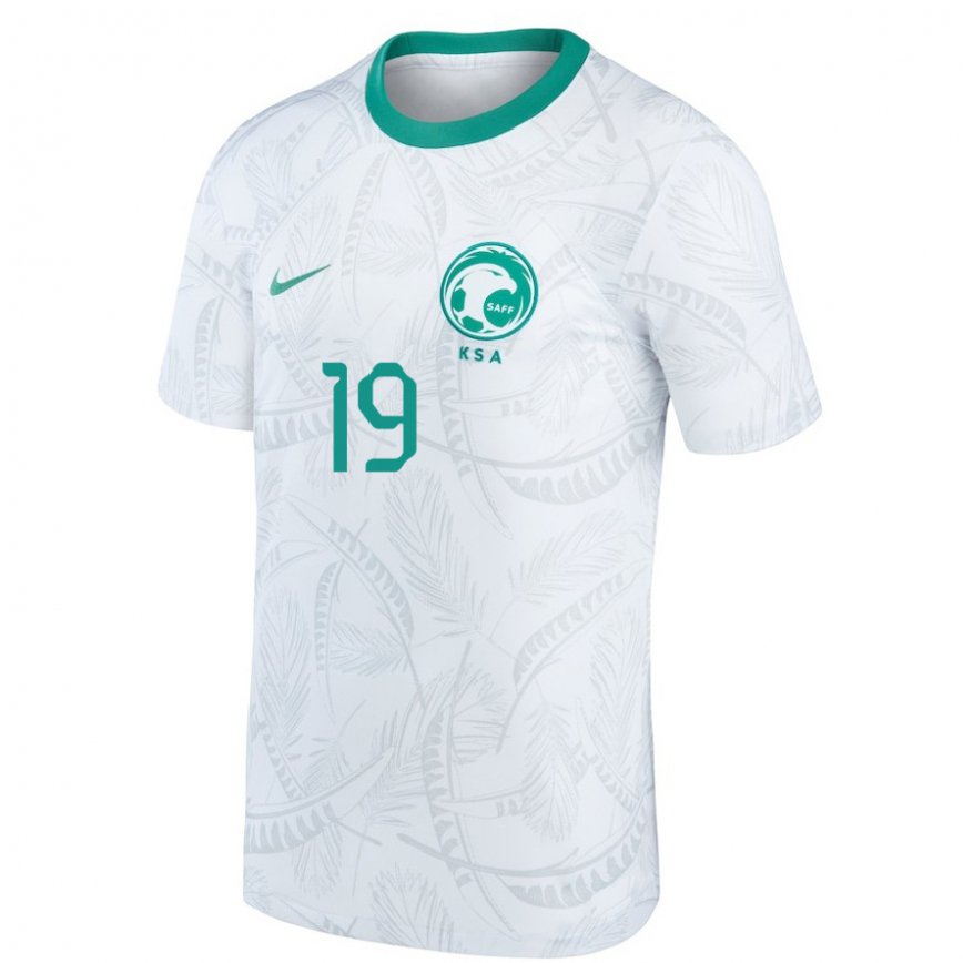 Niño Camiseta Arabia Saudita Fahad Al Muwallad #19 Blanco 1ª Equipación 22-24 México