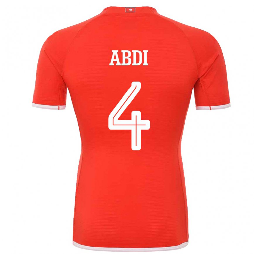 Niño Camiseta Túnez Ali Abdi #4 Rojo 1ª Equipación 22-24 México