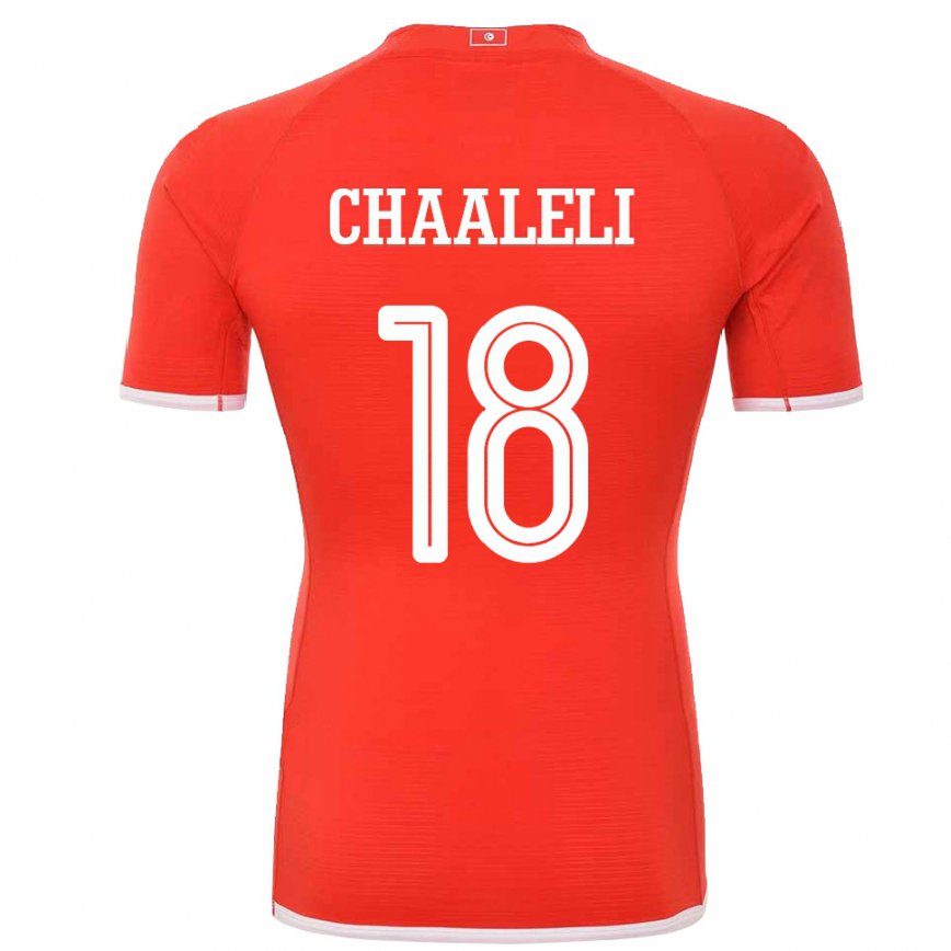 Niño Camiseta Túnez Ghaliene Chaaleli #18 Rojo 1ª Equipación 22-24 México