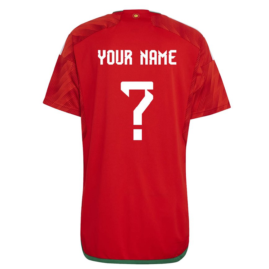 Niño Camiseta Gales Su Nombre #0 Rojo 1ª Equipación 22-24 México
