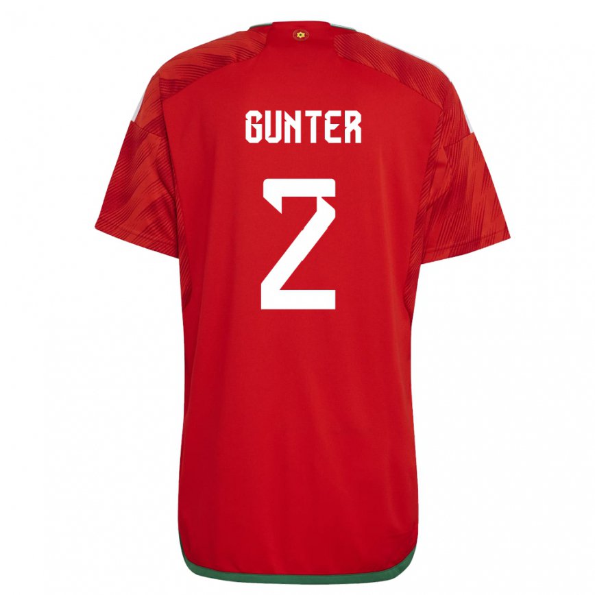 Niño Camiseta Gales Chris Gunter #2 Rojo 1ª Equipación 22-24 México