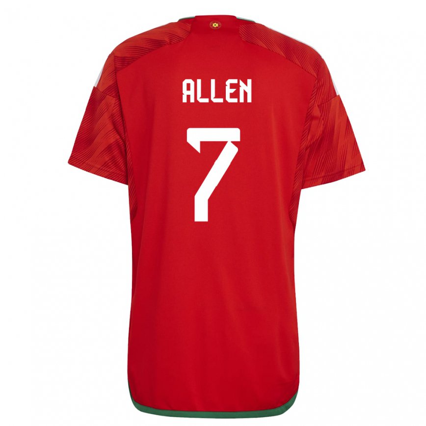 Niño Camiseta Gales Joe Allen #7 Rojo 1ª Equipación 22-24 México