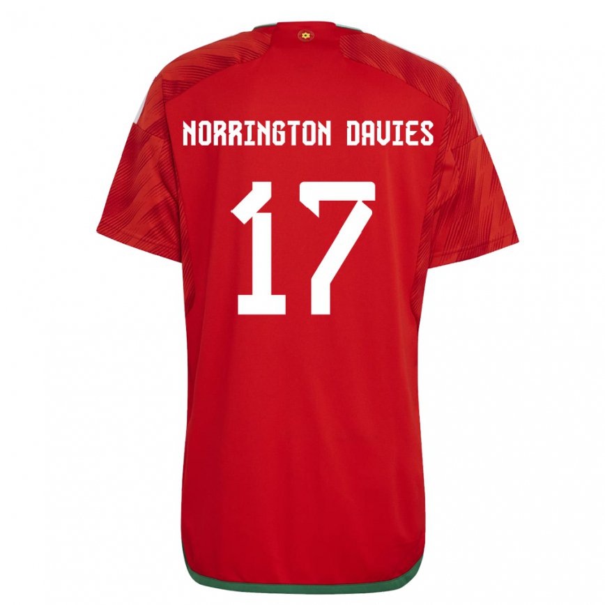 Niño Camiseta Gales Rhys Norrington Davies #17 Rojo 1ª Equipación 22-24 México