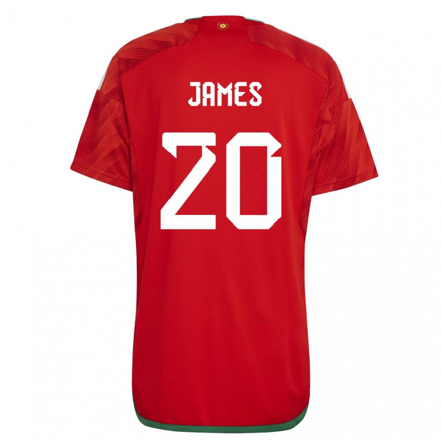 Niño Camiseta Gales Daniel James #20 Rojo 1ª Equipación 22-24 México