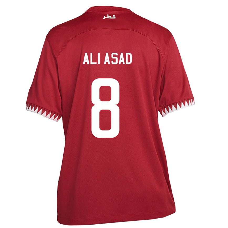 Niño Camiseta Catar Ali Asad #8 Granate 1ª Equipación 22-24 México