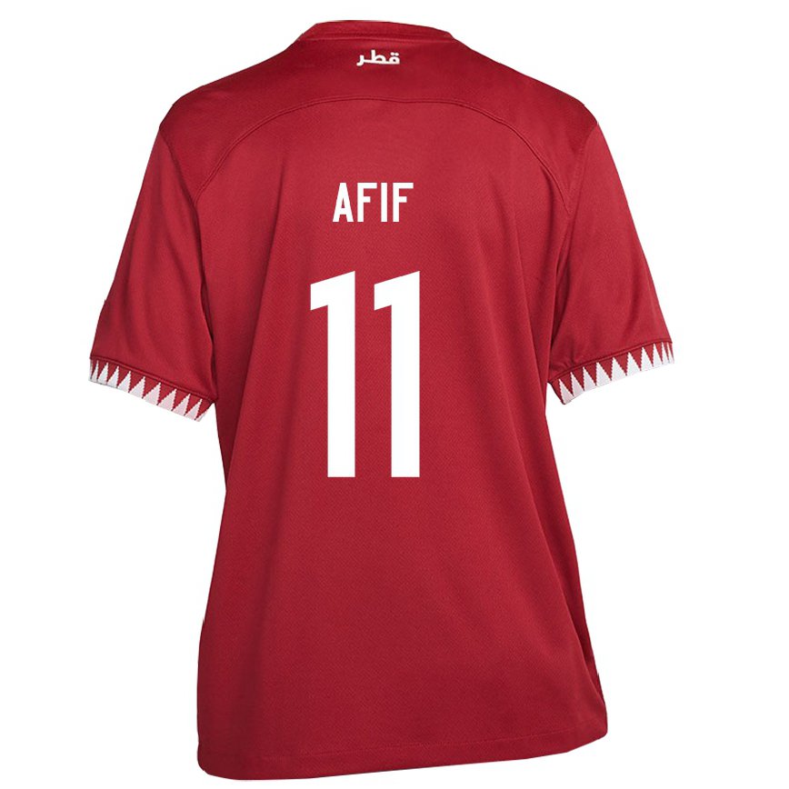 Niño Camiseta Catar Akram Afif #11 Granate 1ª Equipación 22-24 México