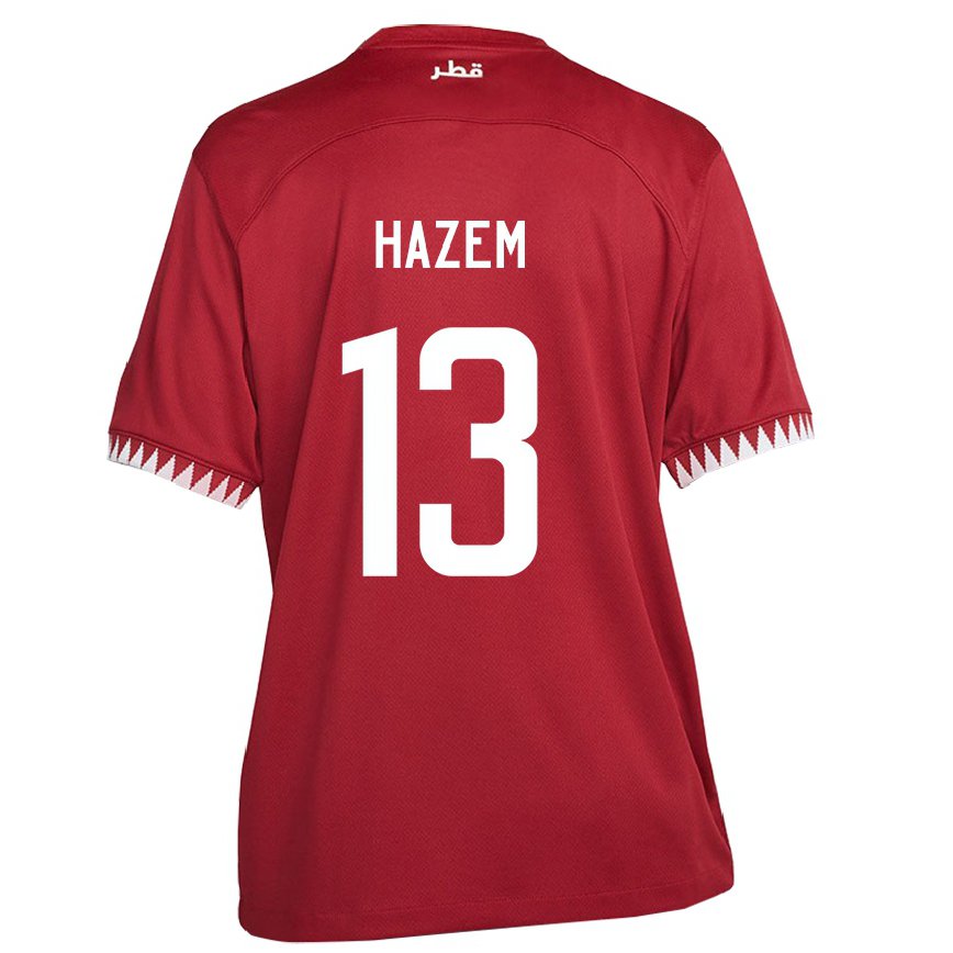 Niño Camiseta Catar Hazem Shehata #13 Granate 1ª Equipación 22-24 México