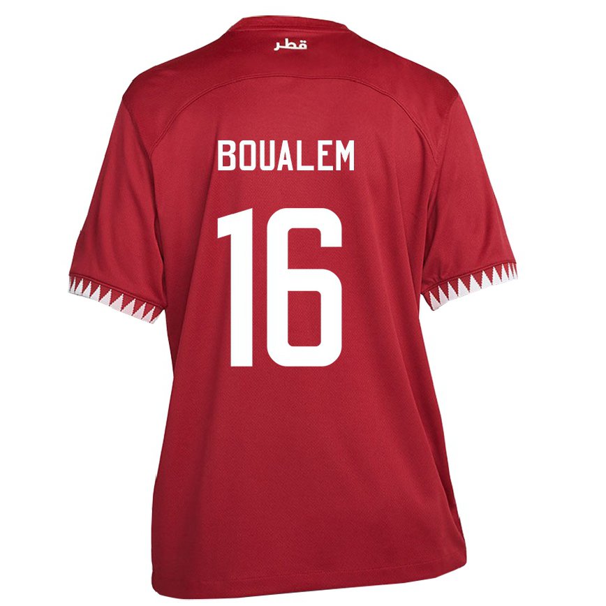 Niño Camiseta Catar Boualem Khoukhi #16 Granate 1ª Equipación 22-24 México