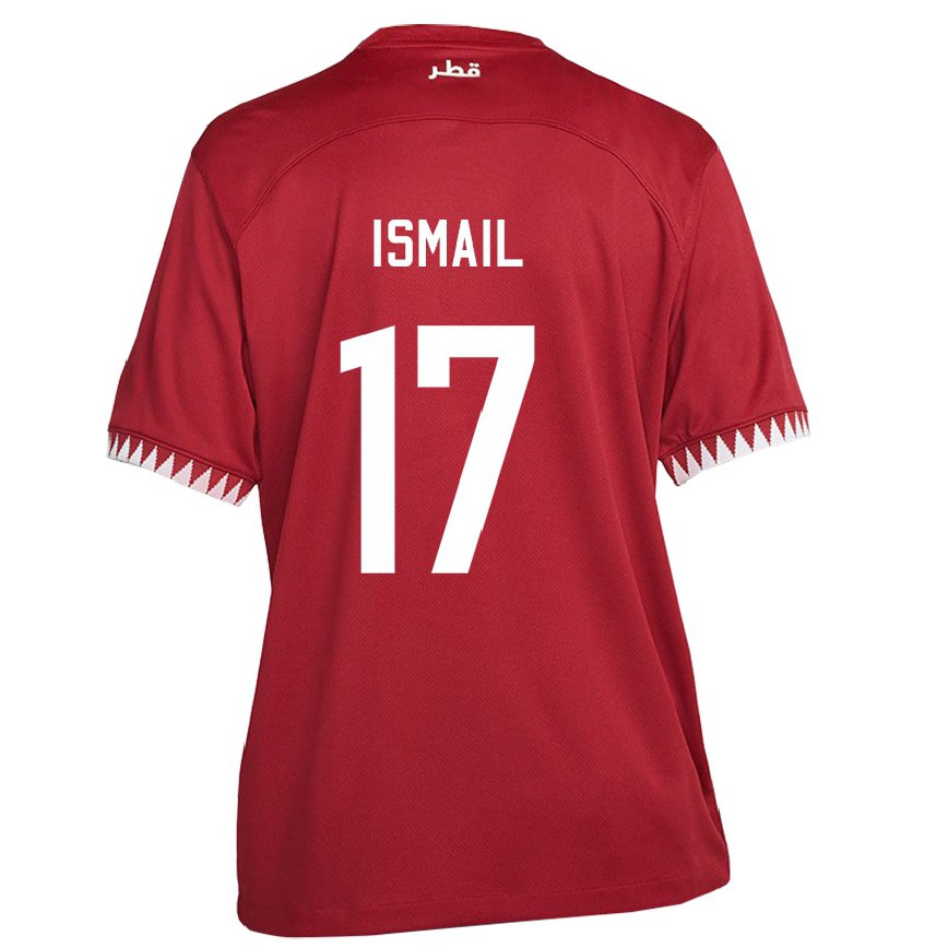 Niño Camiseta Catar Ismail Mohamad #17 Granate 1ª Equipación 22-24 México