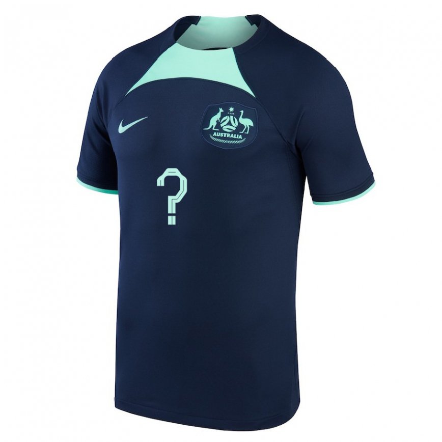 Niño Camiseta Australia Su Nombre #0 Azul Oscuro 2ª Equipación 22-24 México