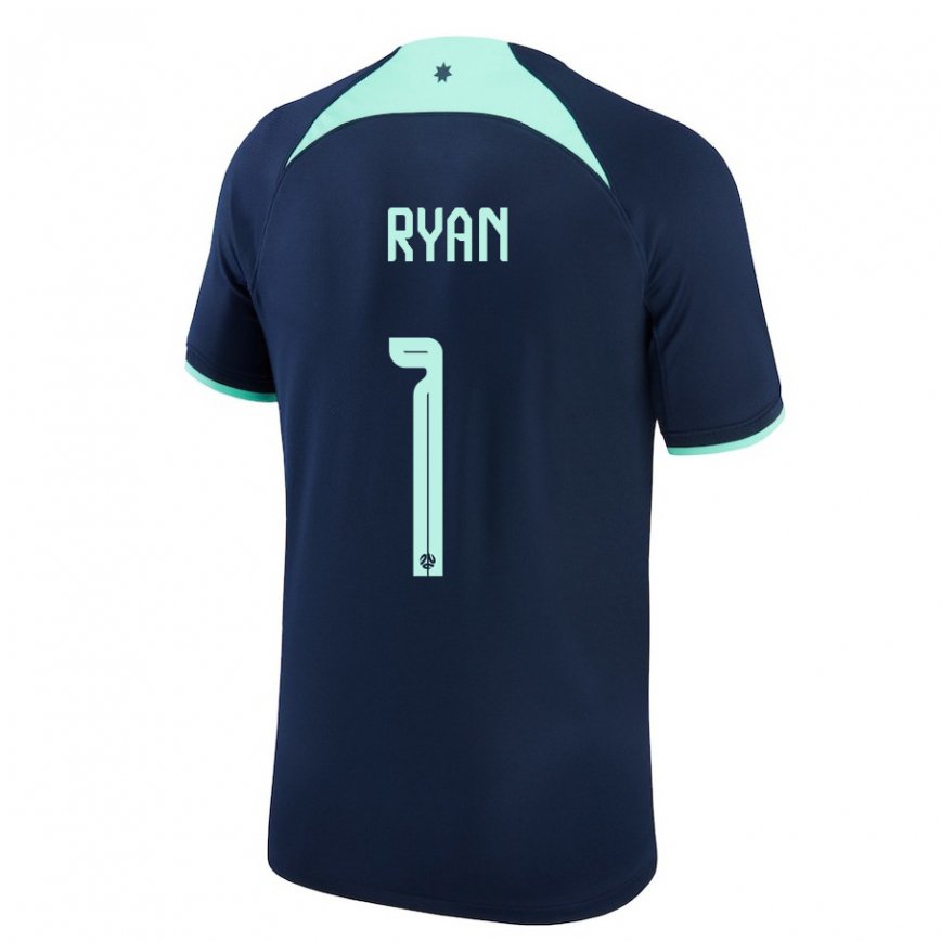 Niño Camiseta Australia Mathew Ryan #1 Azul Oscuro 2ª Equipación 22-24 México