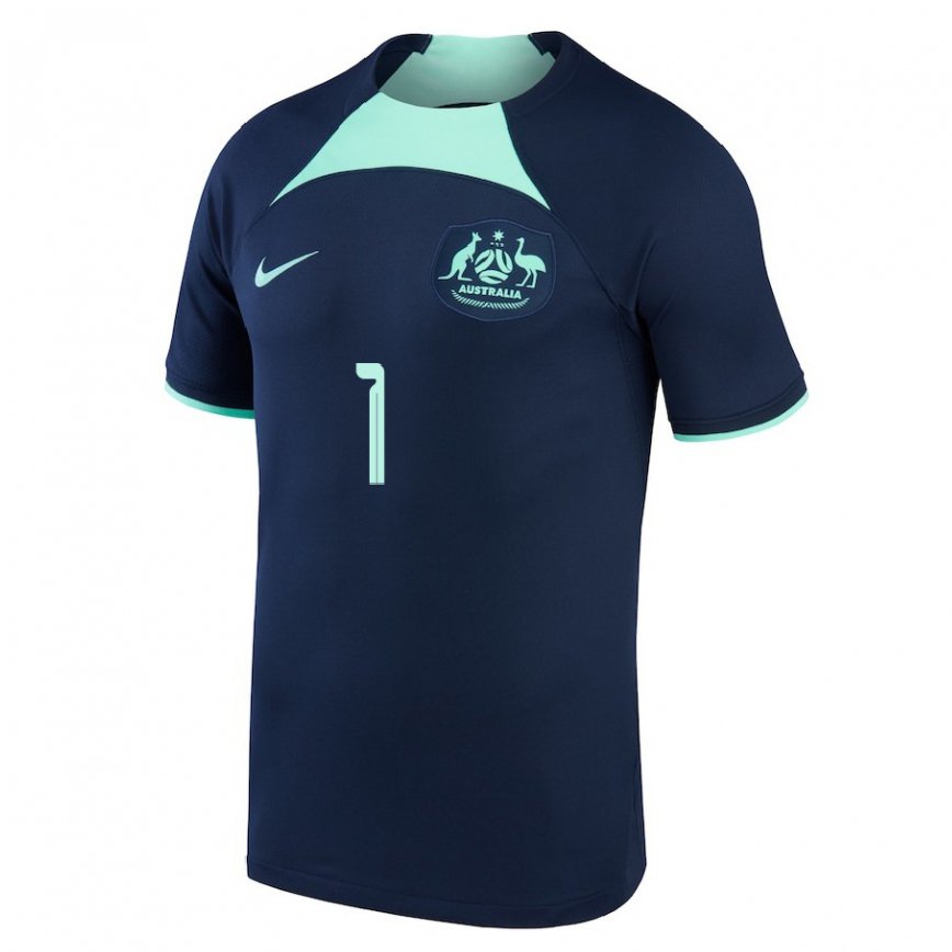 Niño Camiseta Australia Mathew Ryan #1 Azul Oscuro 2ª Equipación 22-24 México