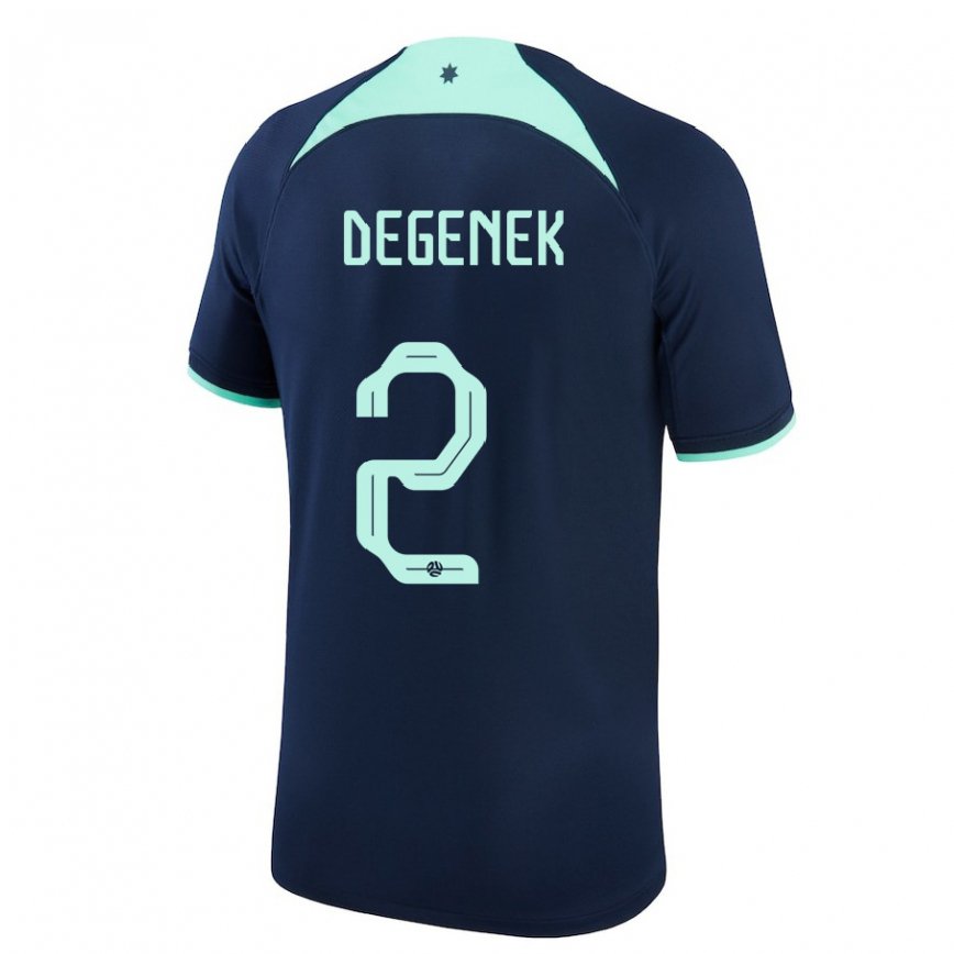 Niño Camiseta Australia Milos Degenek #2 Azul Oscuro 2ª Equipación 22-24 México