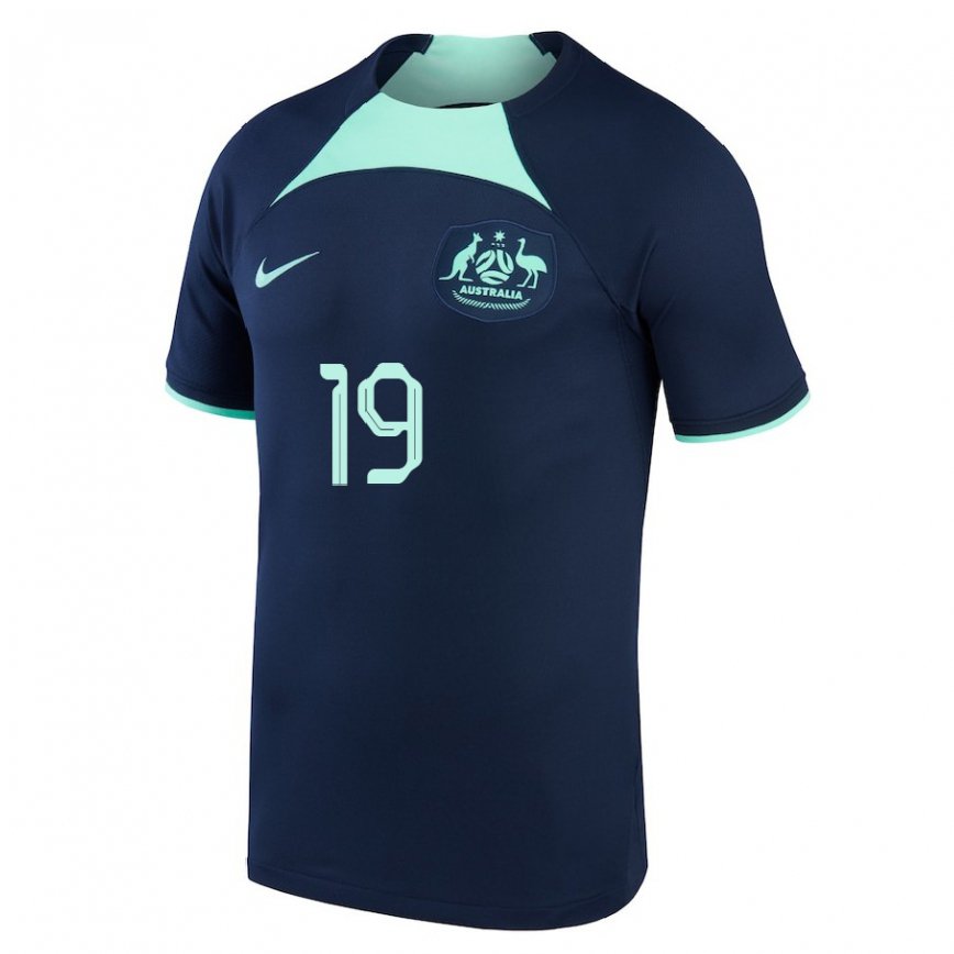 Niño Camiseta Australia Ryan Strain #19 Azul Oscuro 2ª Equipación 22-24 México