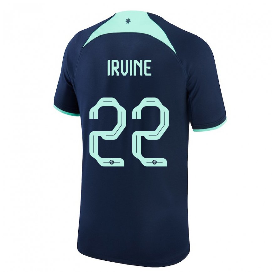 Niño Camiseta Australia Jackson Irvine #22 Azul Oscuro 2ª Equipación 22-24 México