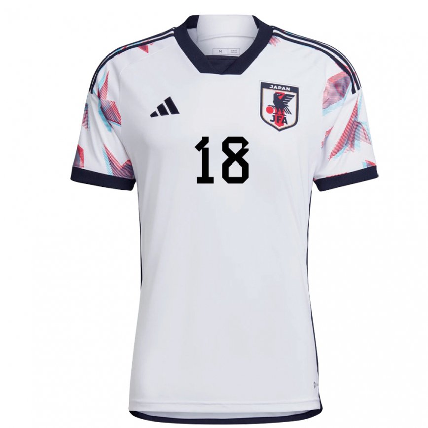 Niño Camiseta Japón Kaoru Mitoma #18 Blanco 2ª Equipación 22-24 México