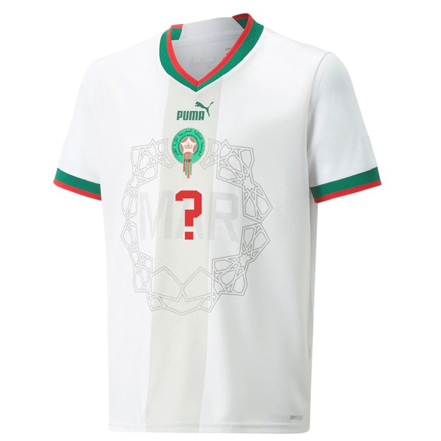 Niño Camiseta Marruecos Su Nombre #0 Blanco 2ª Equipación 22-24 México