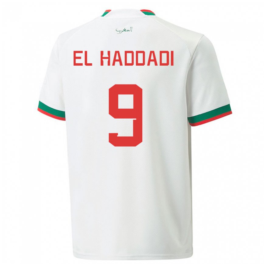 Niño Camiseta Marruecos Munir El Haddadi #9 Blanco 2ª Equipación 22-24 México