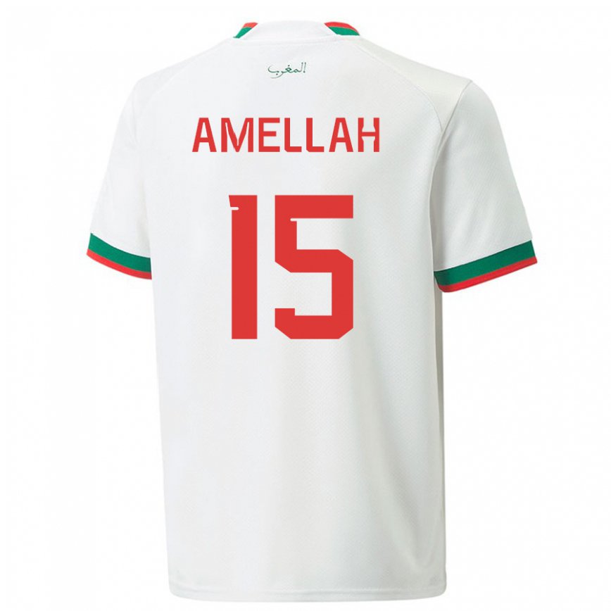 Niño Camiseta Marruecos Selim Amellah #15 Blanco 2ª Equipación 22-24 México