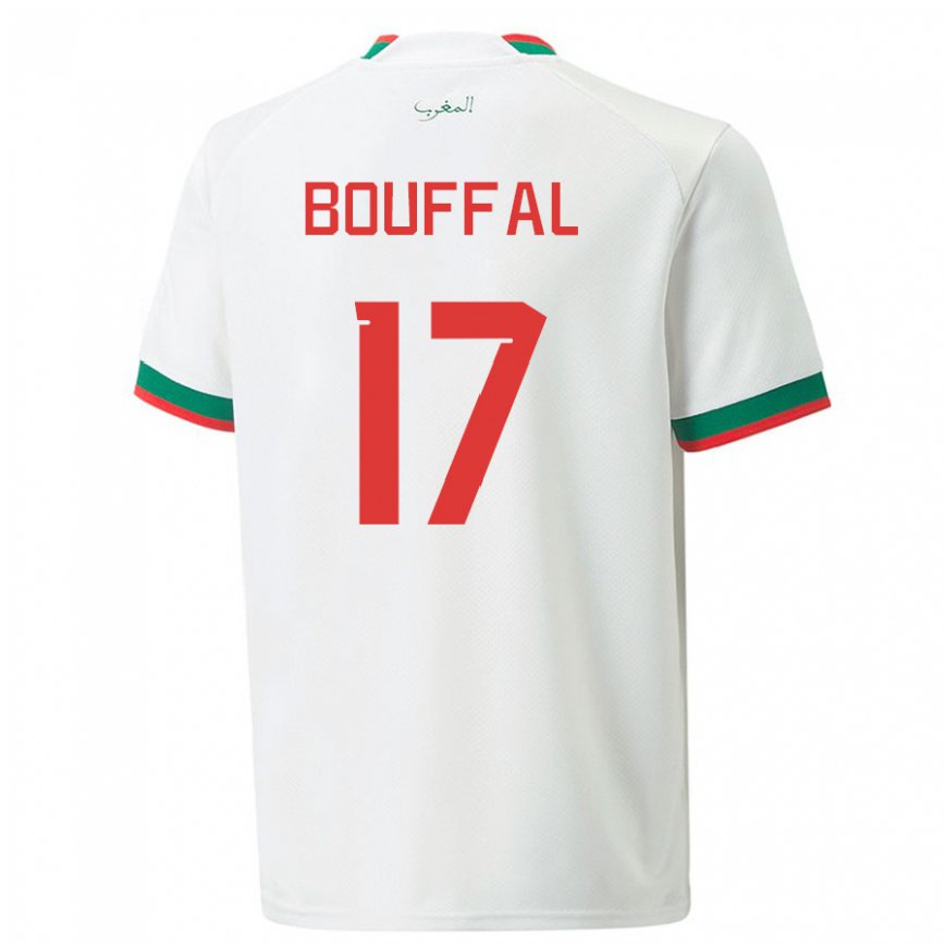 Niño Camiseta Marruecos Soufiane Bouffal #17 Blanco 2ª Equipación 22-24 México