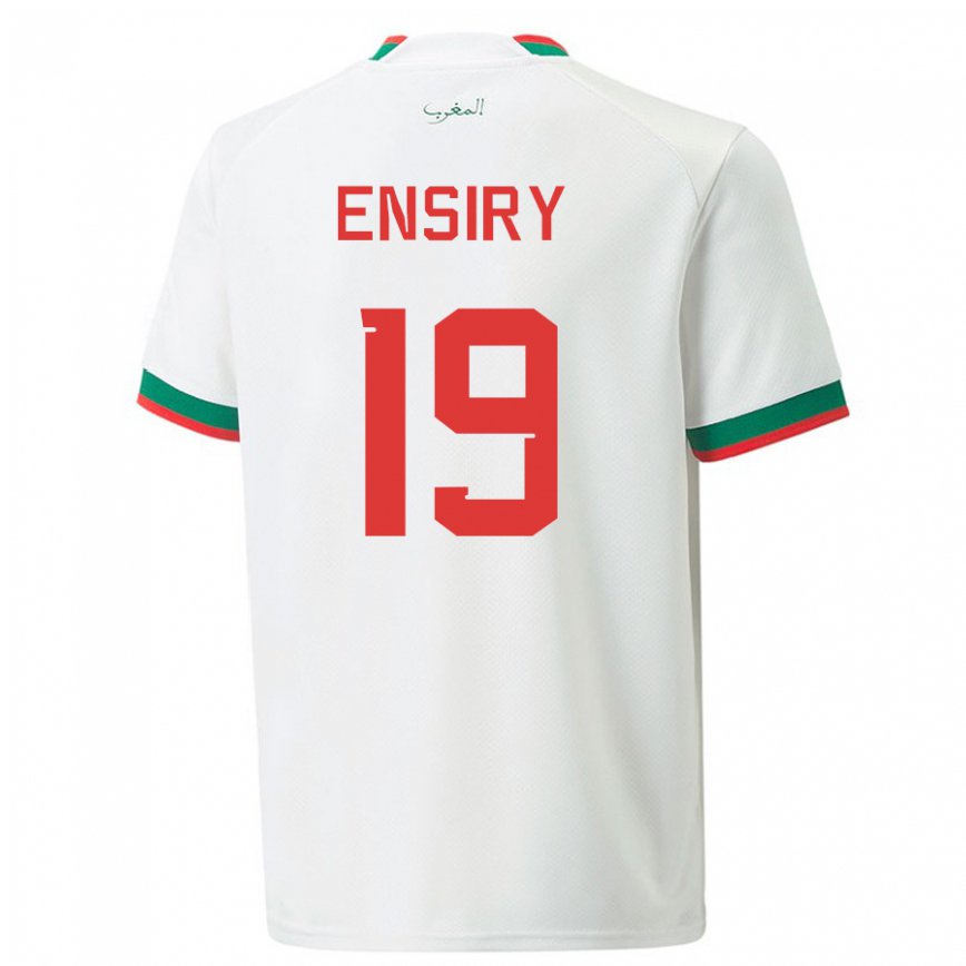 Niño Camiseta Marruecos Youssef Ensiry #19 Blanco 2ª Equipación 22-24 México