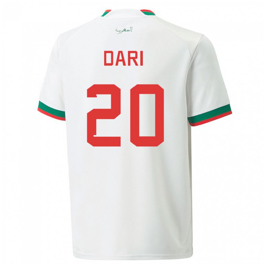 Niño Camiseta Marruecos Achraf Dari #20 Blanco 2ª Equipación 22-24 México