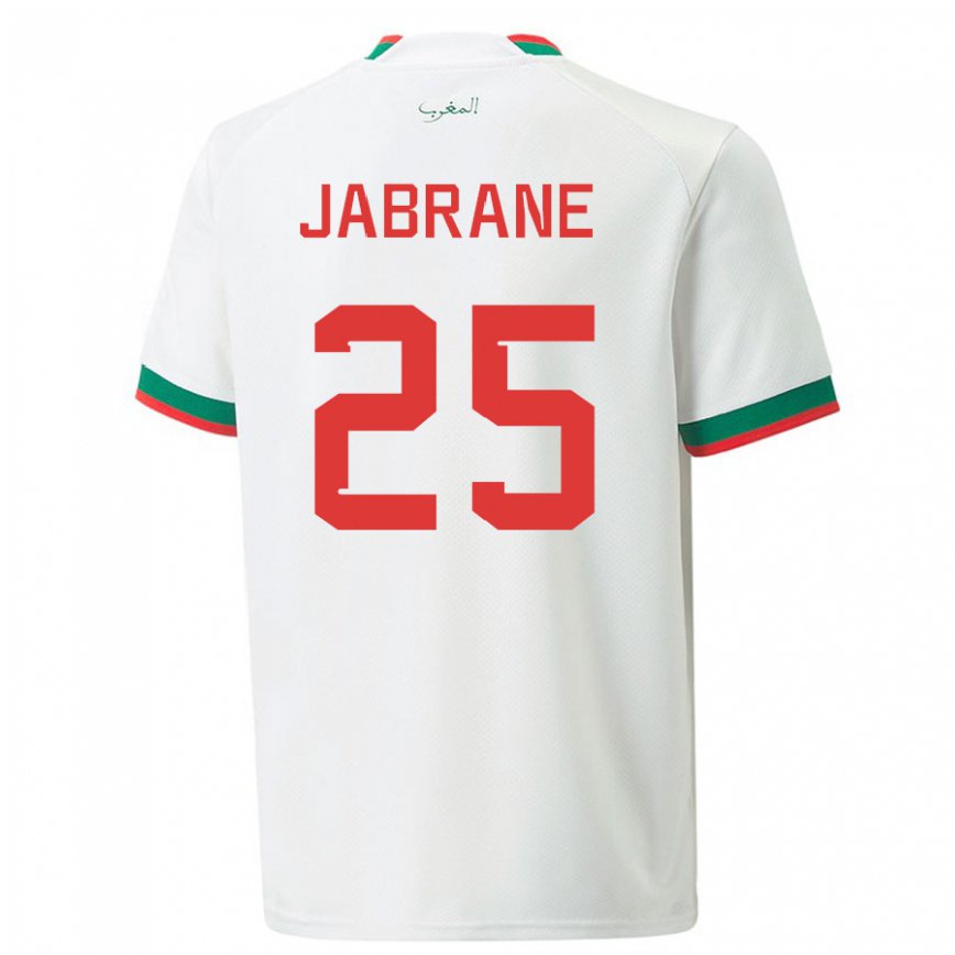 Niño Camiseta Marruecos Yahya Jabrane #25 Blanco 2ª Equipación 22-24 México