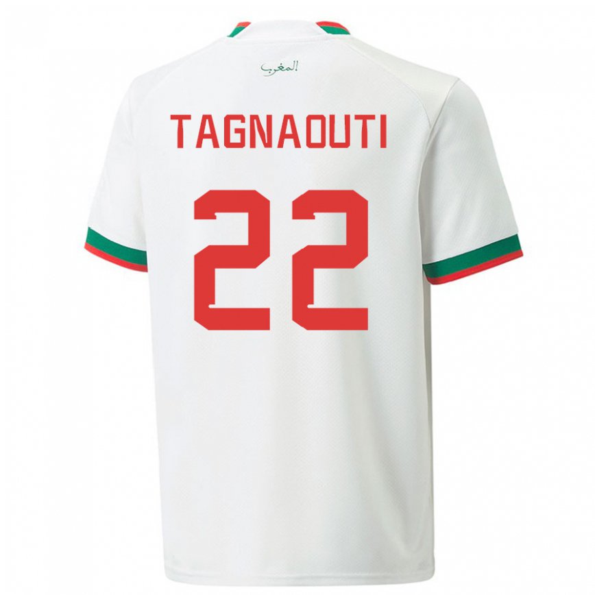 Niño Camiseta Marruecos Ahmed Reda Tagnaouti #22 Blanco 2ª Equipación 22-24 México