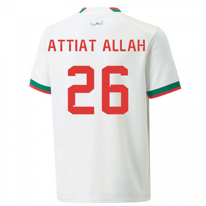 Niño Camiseta Marruecos Yahia Attiat-allah #26 Blanco 2ª Equipación 22-24 México