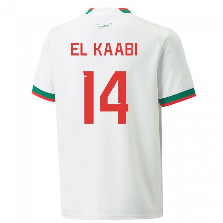 Niño Camiseta Marruecos Ayoub El Kaabi #14 Blanco 2ª Equipación 22-24 México