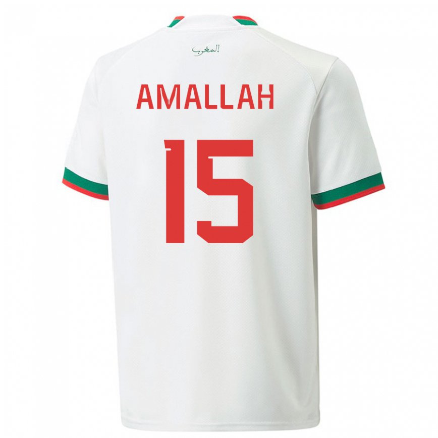 Niño Camiseta Marruecos Selim Amallah #15 Blanco 2ª Equipación 22-24 México