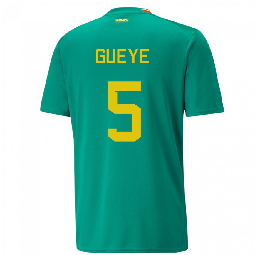 Niño Camiseta Senegal Idrissa Gueye #5 Verde 2ª Equipación 22-24 México