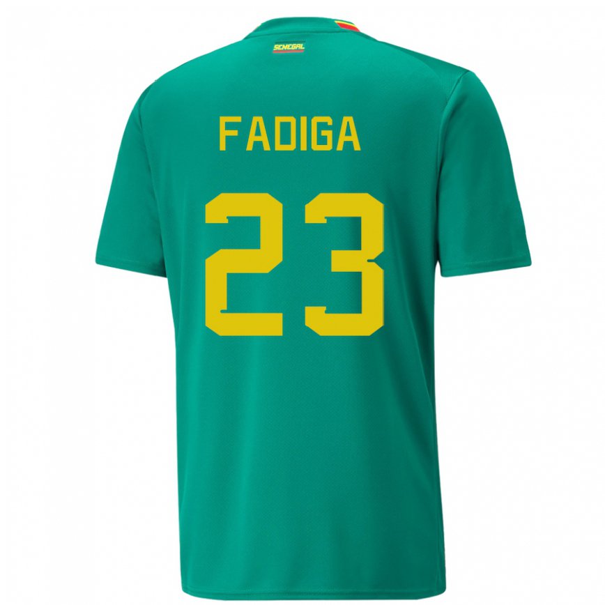 Niño Camiseta Senegal Noah Fadiga #23 Verde 2ª Equipación 22-24 México