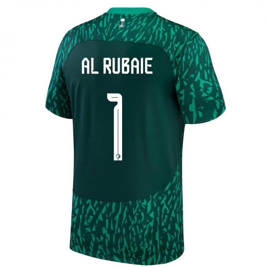 Niño Camiseta Arabia Saudita Mohammed Al Rubaie #1 Verde Oscuro 2ª Equipación 22-24 México