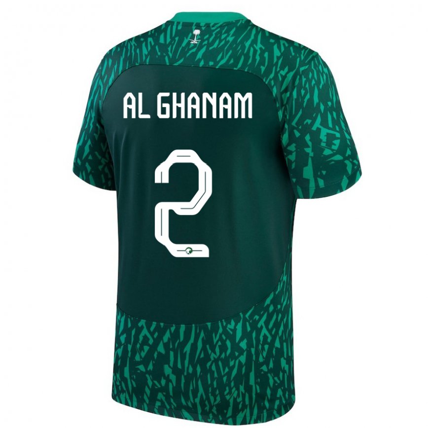 Niño Camiseta Arabia Saudita Sultan Al Ghanam #2 Verde Oscuro 2ª Equipación 22-24 México