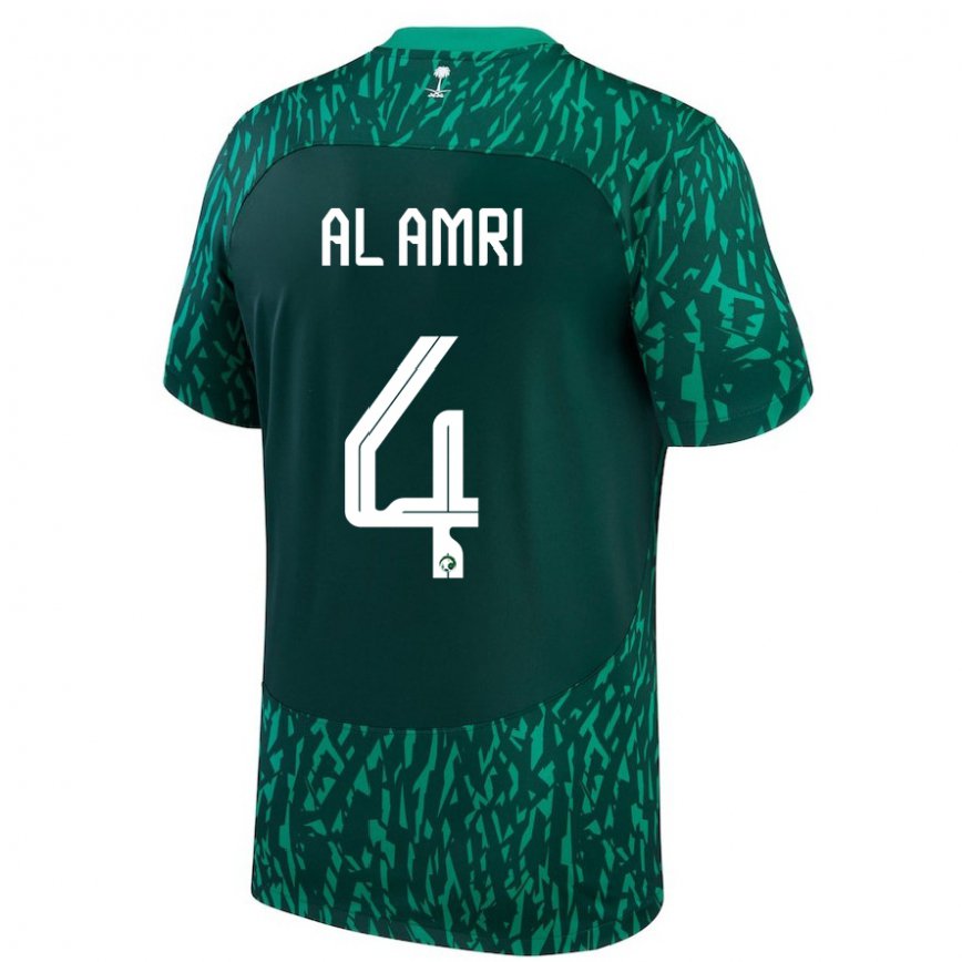 Niño Camiseta Arabia Saudita Abdulelah Al Amri #4 Verde Oscuro 2ª Equipación 22-24 México