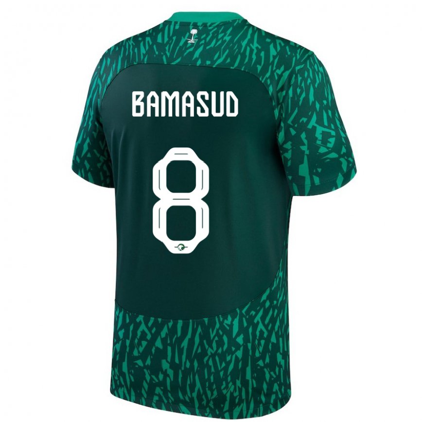 Niño Camiseta Arabia Saudita Ahmed Bamasud #8 Verde Oscuro 2ª Equipación 22-24 México