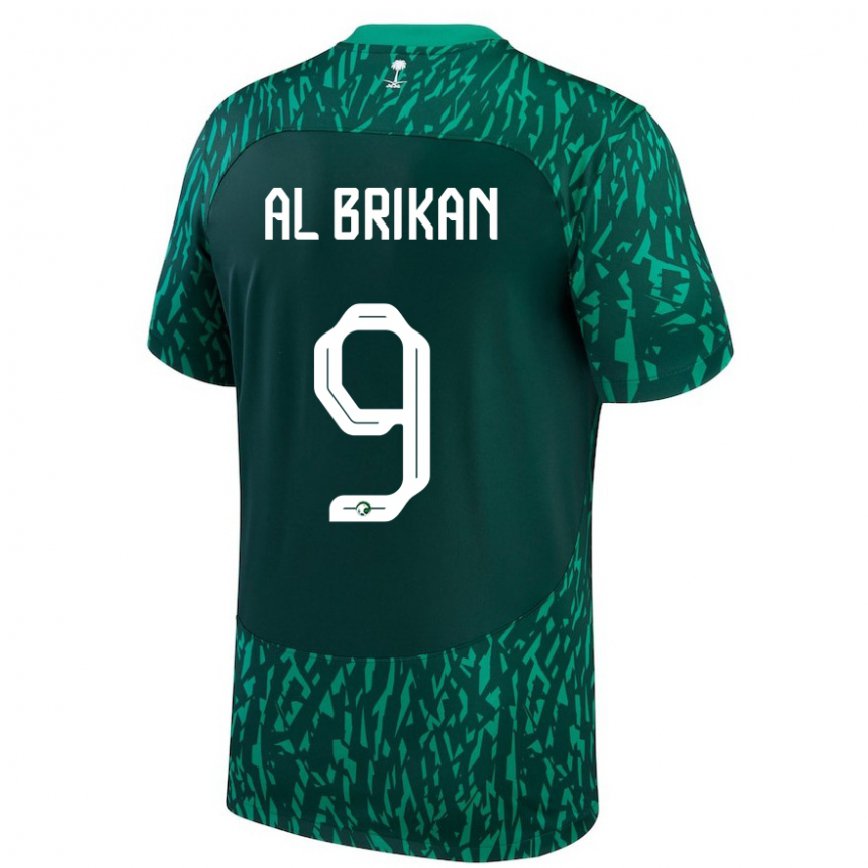 Niño Camiseta Arabia Saudita Feras Al Brikan #9 Verde Oscuro 2ª Equipación 22-24 México