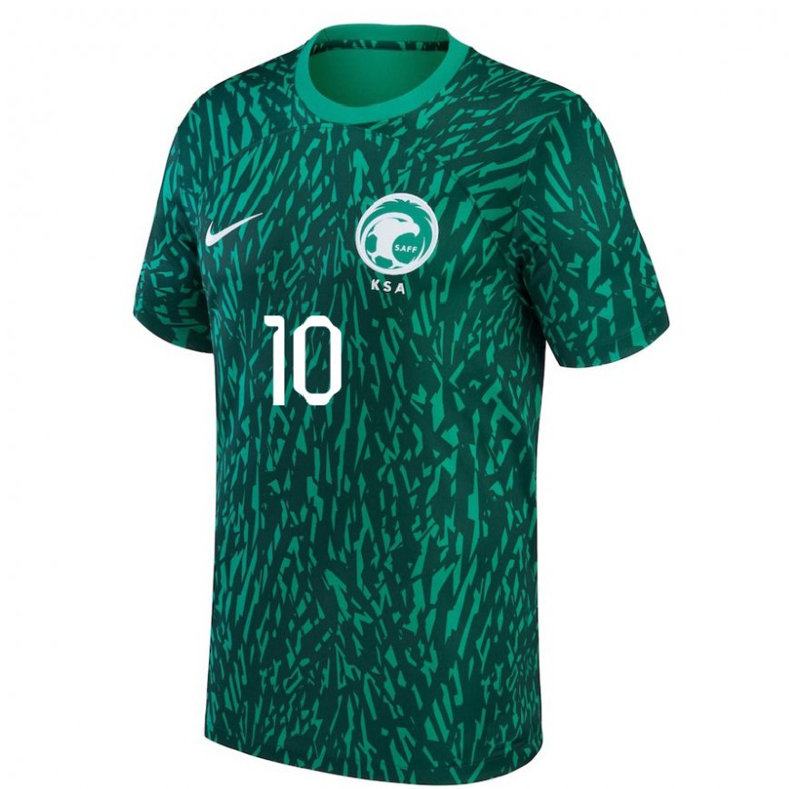 Niño Camiseta Arabia Saudita Salem Al Dawsari #10 Verde Oscuro 2ª Equipación 22-24 México