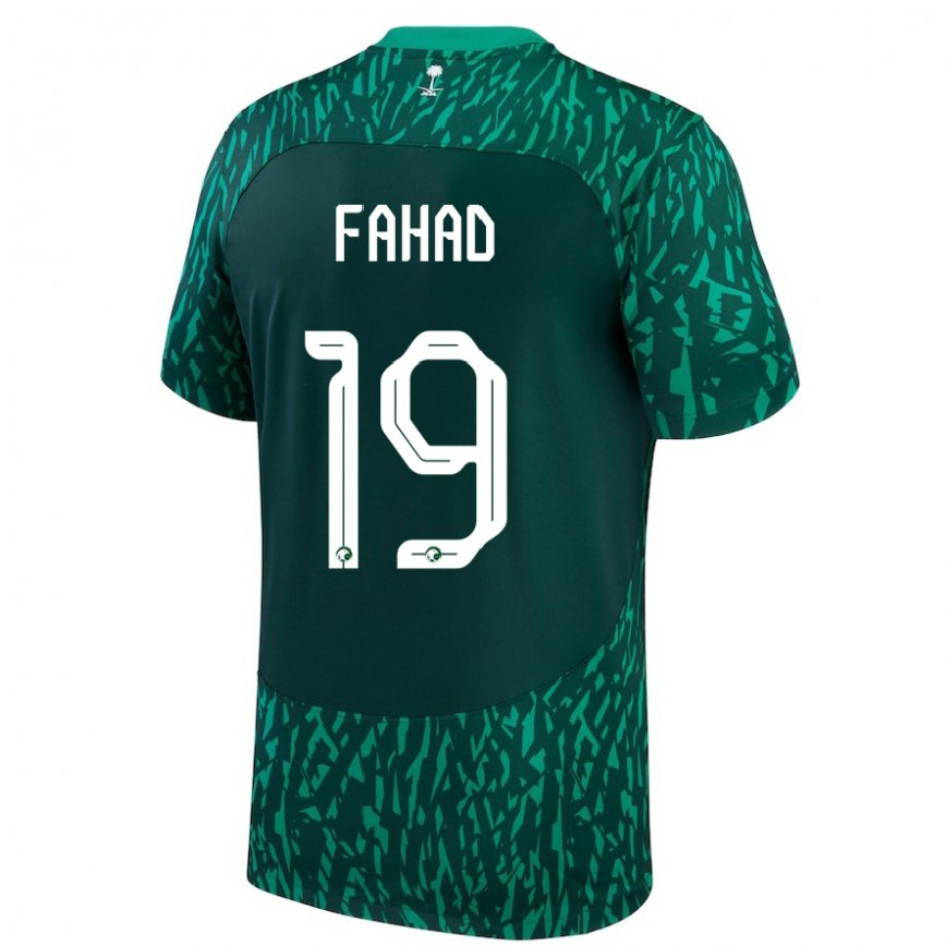 Niño Camiseta Arabia Saudita Fahad Al Muwallad #19 Verde Oscuro 2ª Equipación 22-24 México