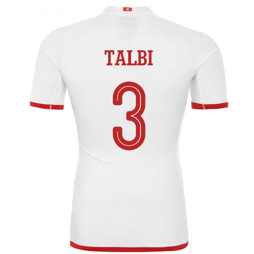 Niño Camiseta Túnez Montassar Talbi #3 Blanco 2ª Equipación 22-24 México