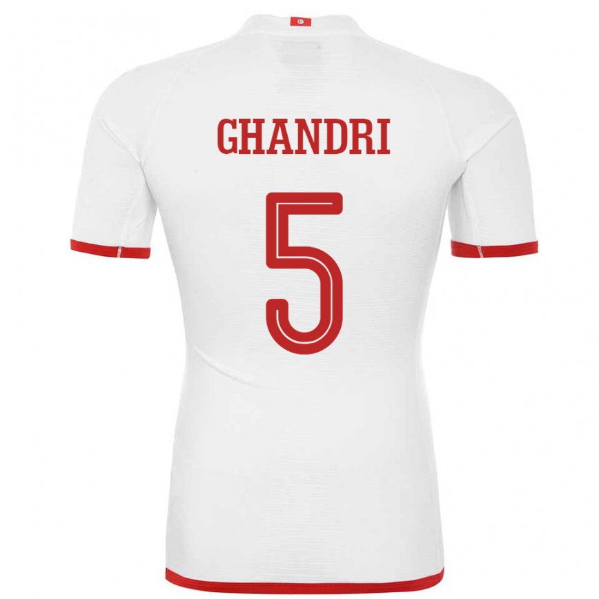 Niño Camiseta Túnez Nader Ghandri #5 Blanco 2ª Equipación 22-24 México