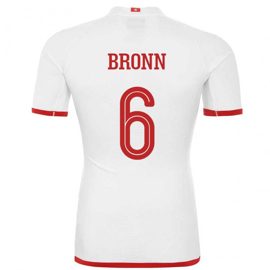 Niño Camiseta Túnez Dylan Bronn #6 Blanco 2ª Equipación 22-24 México