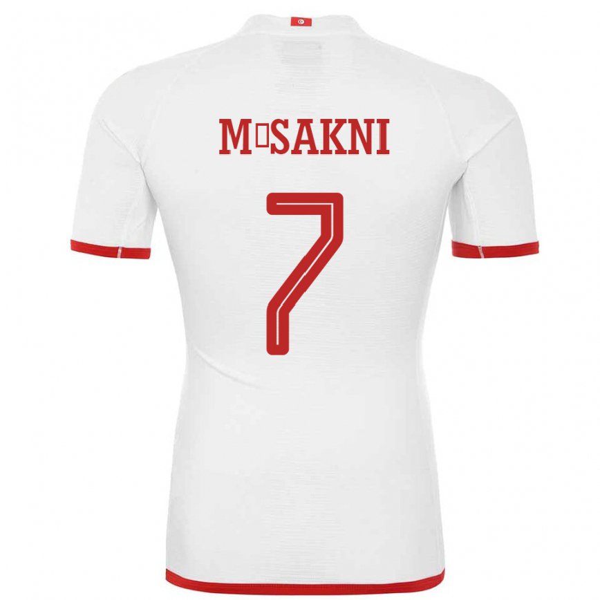 Niño Camiseta Túnez Youssef M Sakni #7 Blanco 2ª Equipación 22-24 México