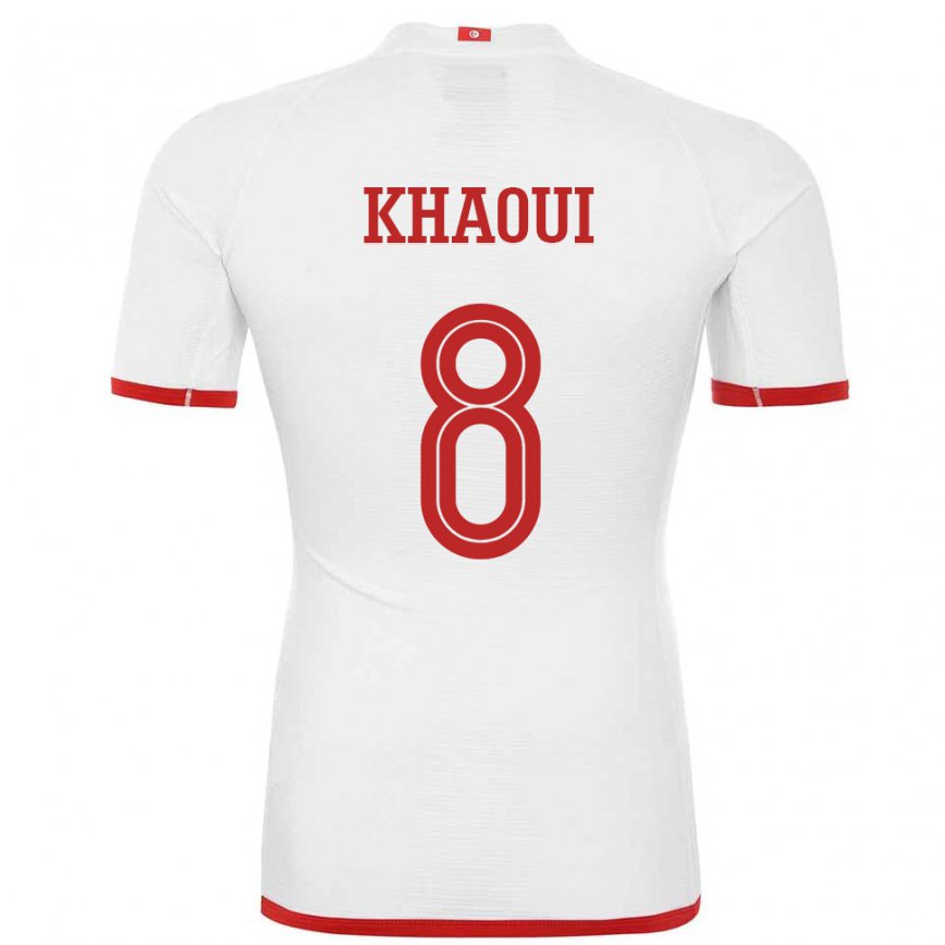 Niño Camiseta Túnez Saif Eddine Khaoui #8 Blanco 2ª Equipación 22-24 México