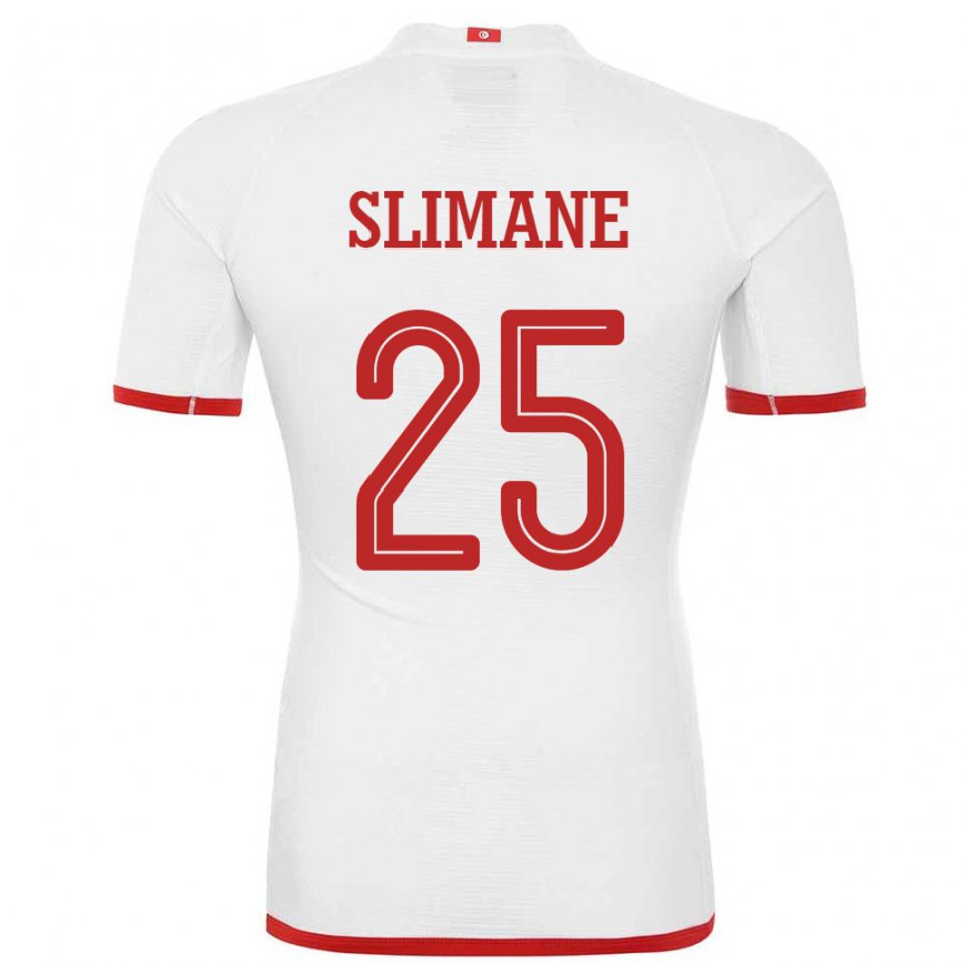 Niño Camiseta Túnez Anis Ben Slimane #25 Blanco 2ª Equipación 22-24 México