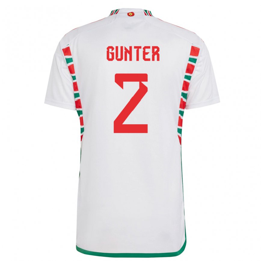 Niño Camiseta Gales Chris Gunter #2 Blanco 2ª Equipación 22-24 México