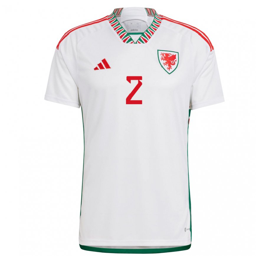 Niño Camiseta Gales Chris Gunter #2 Blanco 2ª Equipación 22-24 México